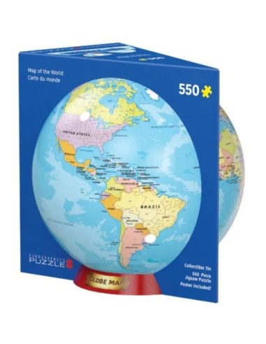 Puzle 550pcs Mapa del mundo lata