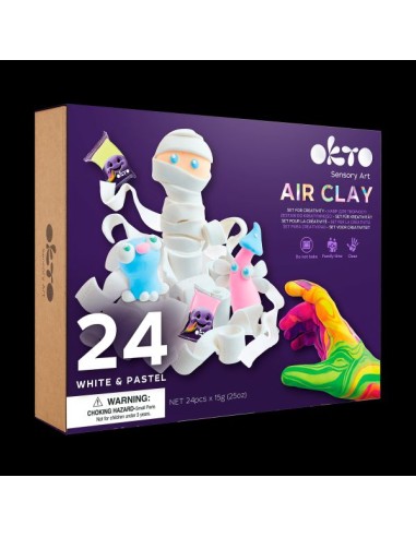 OKTO Set creativo de arte sensorial air clay – 24 colores