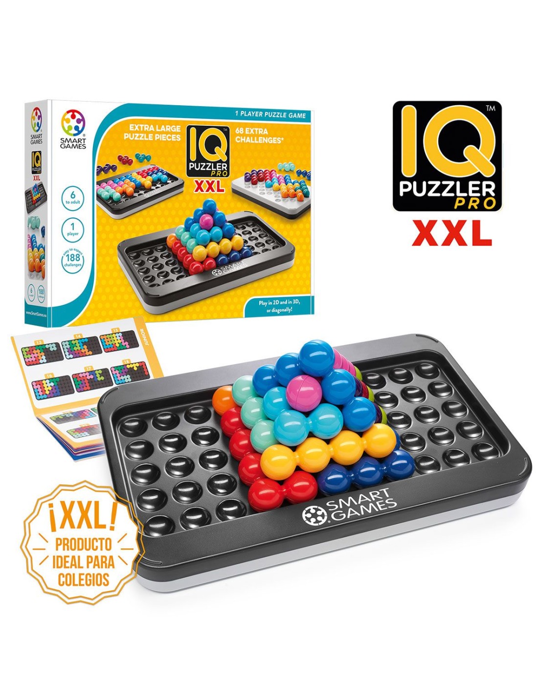Smart Games - IQ Puzzler Pro XXL, Extra Large Puzzle Game with 188  Challenges, 3 Playing Modes, 6+ Years
