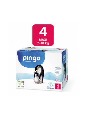 PINGO Pañales ecológicos Talla 4 Maxi (pack 2 x 40)