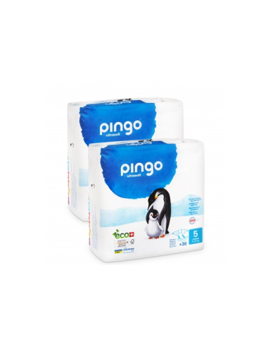 Pañales ecológicos Pingo Talla 5 junior - caja 2x36