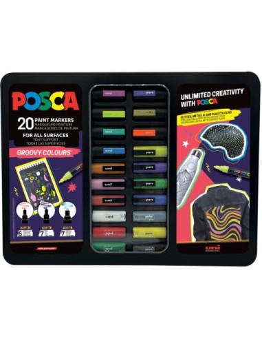 POSCA Maleta metal 20 colores Neon